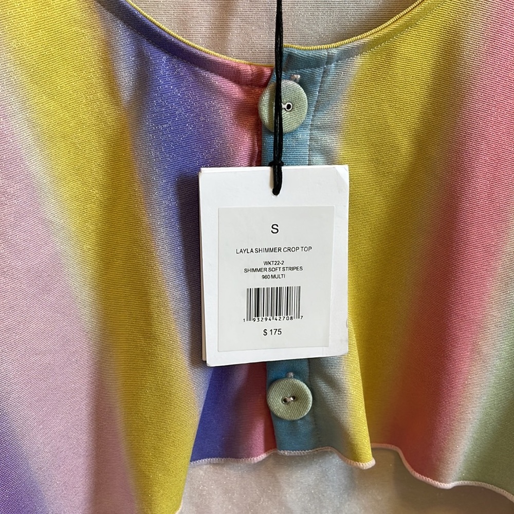 NWT Onia Layla Shimmer Crop Top - Picture 8 of 10